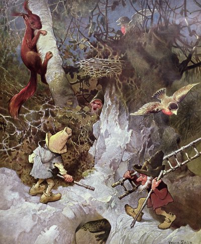 Gnomos (gravura a cores) de Heinrich Schlitt